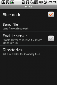 Приложение Bluex для передачи файлов по Bluetooth