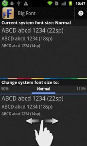 Приложение Big Font для изменения шрифтов